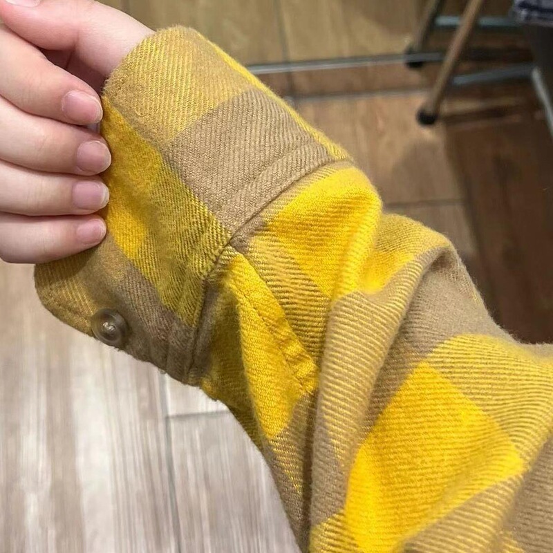 2026 New Retro Yellow Plaid Long-Sleeved Shirt Spring and Autumn Jacket Women's Trendy Layered Loose Casual Shirt 2026 New Retro Yellow Plaid Long-Sleeved Shirt Spring and Autumn Jacket Women's Trendy Layered Loose Casual Shirt