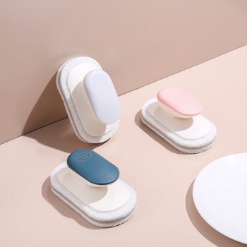 Nordic multifunctional sponge cleaning countertop brush with handle