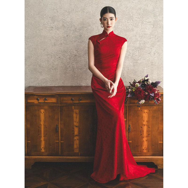 Qipao Toast Dress for Bride 2026 New Style Chinese-Style Exquisite Modified Engagement Dress Retro Red Fishtail Dress Qipao Toast Dress for Bride 2026 New Style Chinese-Style Exquisite Modified Engagement Dress Retro Red Fishtail Dress