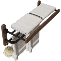 Log cream style towel rack bathroom punch-free bathroom storage rack toilet towel rack bathroom rack 3022