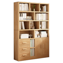 Solid wood bookshelf bookcase home living room storage rack childrens bookshelf display cabinet floor storage cabinet 3022