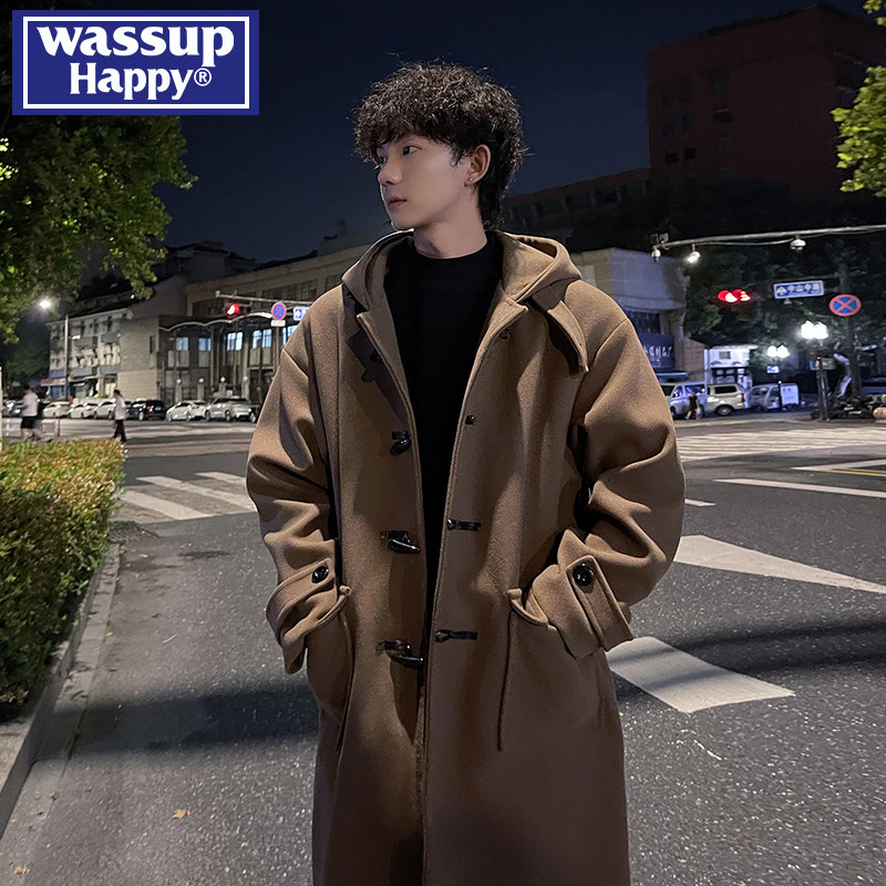 wassup/ счастливое пальто в британском стиле; мужская осенне-зимняя куртка 2025 года; новинка модного бренда; высококачественная ветровка с капюшоном