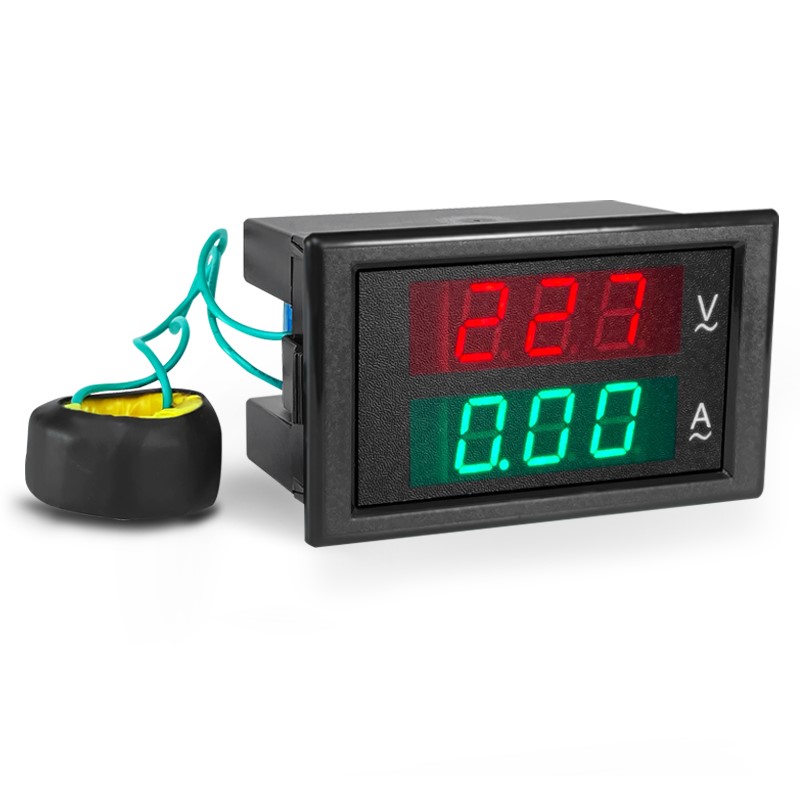 D52-2042 rail-style double display digital AC number of electric voltmeter Current meter 380V Number of expats empty open meter-Taobao