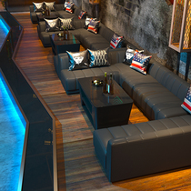 Leisure box wall corner LU-shaped deck light-emitting coffee table combination customized KTV sofa bar nightclub