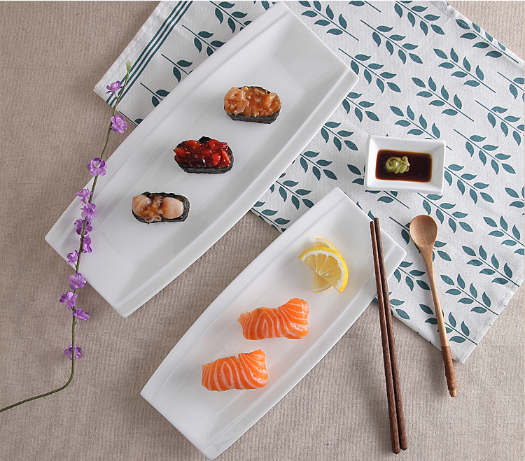 Sáng tạo tấm sushi gốm tinh khiết dải dài thực phẩm phương Tây Khách sạn Bắc Âu nhà hàng món ăn món ăn hộ gia đình đũa ăn cơm