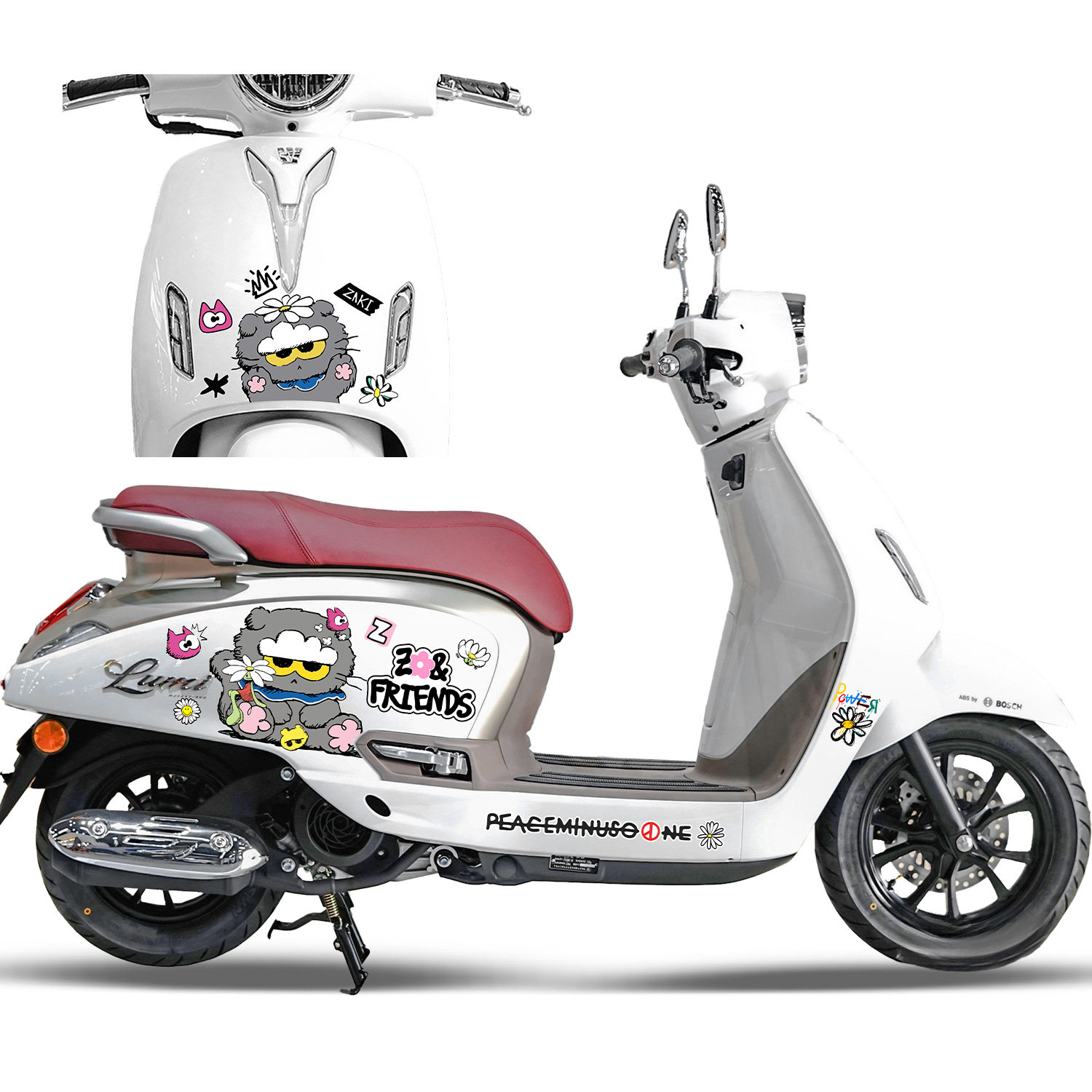 Suitable for Haojue Lumi125 Decorative Protective Stickers, Motorcycle Stickers, Cartoon Cute Motorcycle Modification Decals