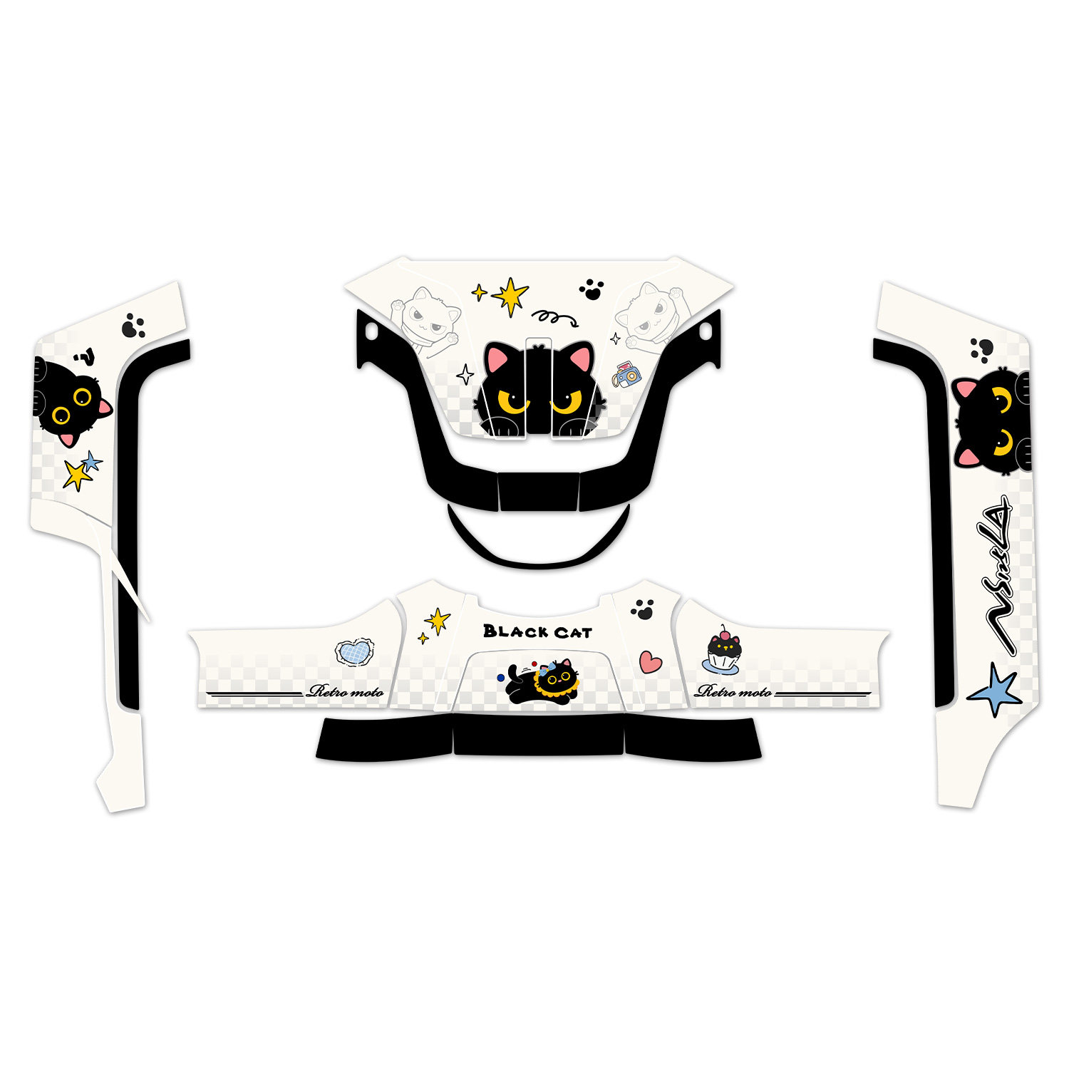 25-26 Models of New Continent Honda Ns125La Special Foot Pedal Stickers Cartoon Anti-Scratch and Scratch Cover Modification Accessories