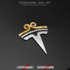 Suitable for Tesla car logo decorative stickers car logo stickers personalized creative gold hoop car logo waterproof stickers