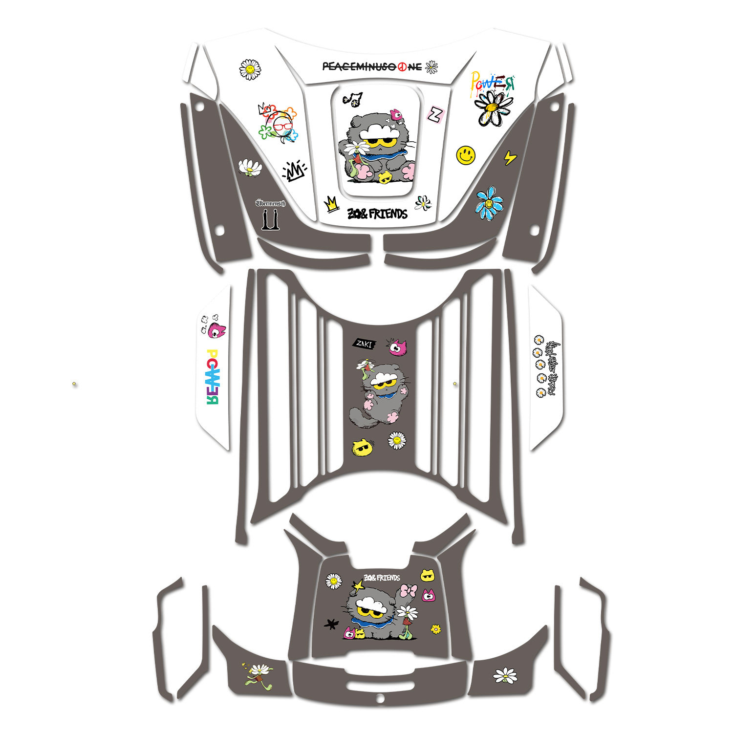 Suitable for 25 Models of Haojue Lumi125 Anti-Scratch Foot Pedal Stickers, Cartoon Fun Anti-Scratch Decorative Modification Accessories
