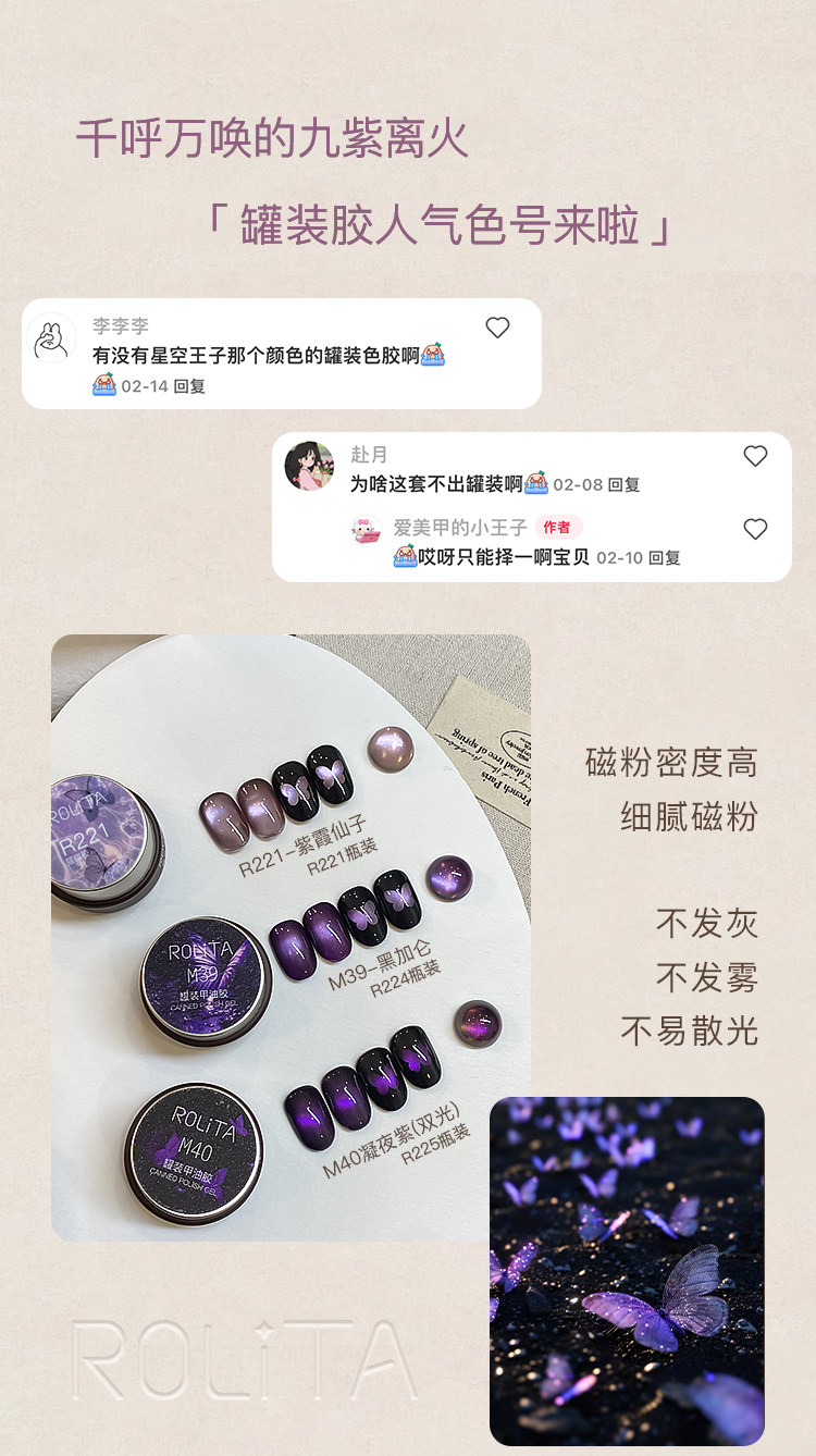Buy Rolita Ice Purple Cat Eye Gel for High-Shine Nails - Detail image 4