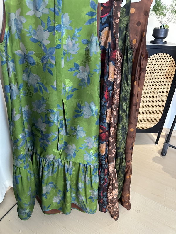 【Silk Whisper】100% Mulberry Silk Xiangyun Silk Red Cloud Silk Mermaid Hem Tank Dress