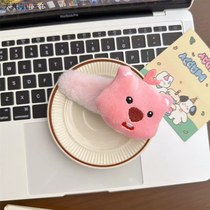 2 packs of cute autumn and winter plush pink hair accessories that can be used as bridal headdresses