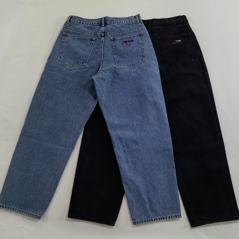 Sup Baggy Jean Skateboard Loose Jeans Casual Straight Zipper Placket