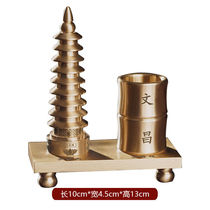 Brass Wenchang Tower nine-story desktop ornaments Wenchang pen holder Wenchang pen office desk ornaments student stationery