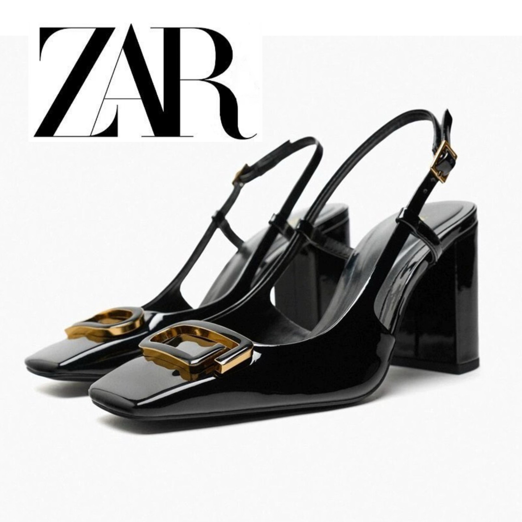 Zara, черный декор, босоножки, туфли на высоком каблуке, Испания