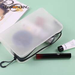 Soft Film Bag Frosted Transparent Tpu Double Zipper Bag Promotional Toiletry Storage Bag Travel Portable Large Capacity Cosmetic Bag