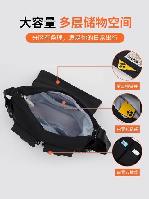 Pull-Back Crossbody Bag for Men, Large-Capacity Messenger Bag, 2025 New Style, Fashionable Casual Commuter Shoulder Bag with a High-End Feel