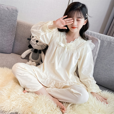 2026 New Long-Sleeved Princess-Style Autumn Home Wear Set for Older Girls, Children's Pajamas for Girls, Spring and Autumn Style — 1