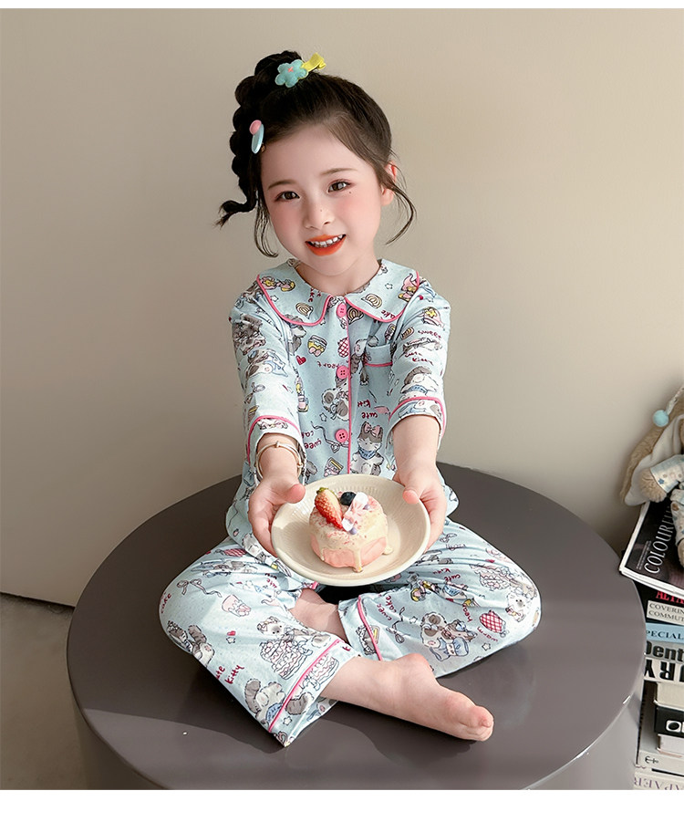女童睡衣套装春秋季2026新款儿童洋气卡通家居服女宝宝纯棉长袖潮 — 16