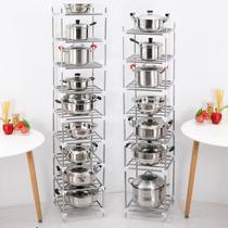 2-10-floor stainless steel multilayer containing shelf kitchen pan rack toilet shelve shelve basin shelf finishing rack