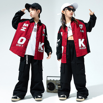 Girl hiphop Performance suit Shaer Street Dance Tide Clothes Fall Hip Hop Hip Jeans Loose Locomotive Shirt Suit Men