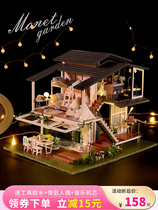 Smart Fun House diy cottage Monet Garden 3D three-dimensional puzzle Hand-assembled difficult model New Year gift woman