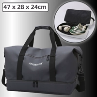 Серое многослойное отделение для обуви больших размеров.