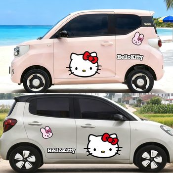 Universal Wuling Hongguang Mini Four-Door Car Body Sticker Kt Hello Kitty Macaron Car Decal Decoration to Cover Scratches and Add Decoration