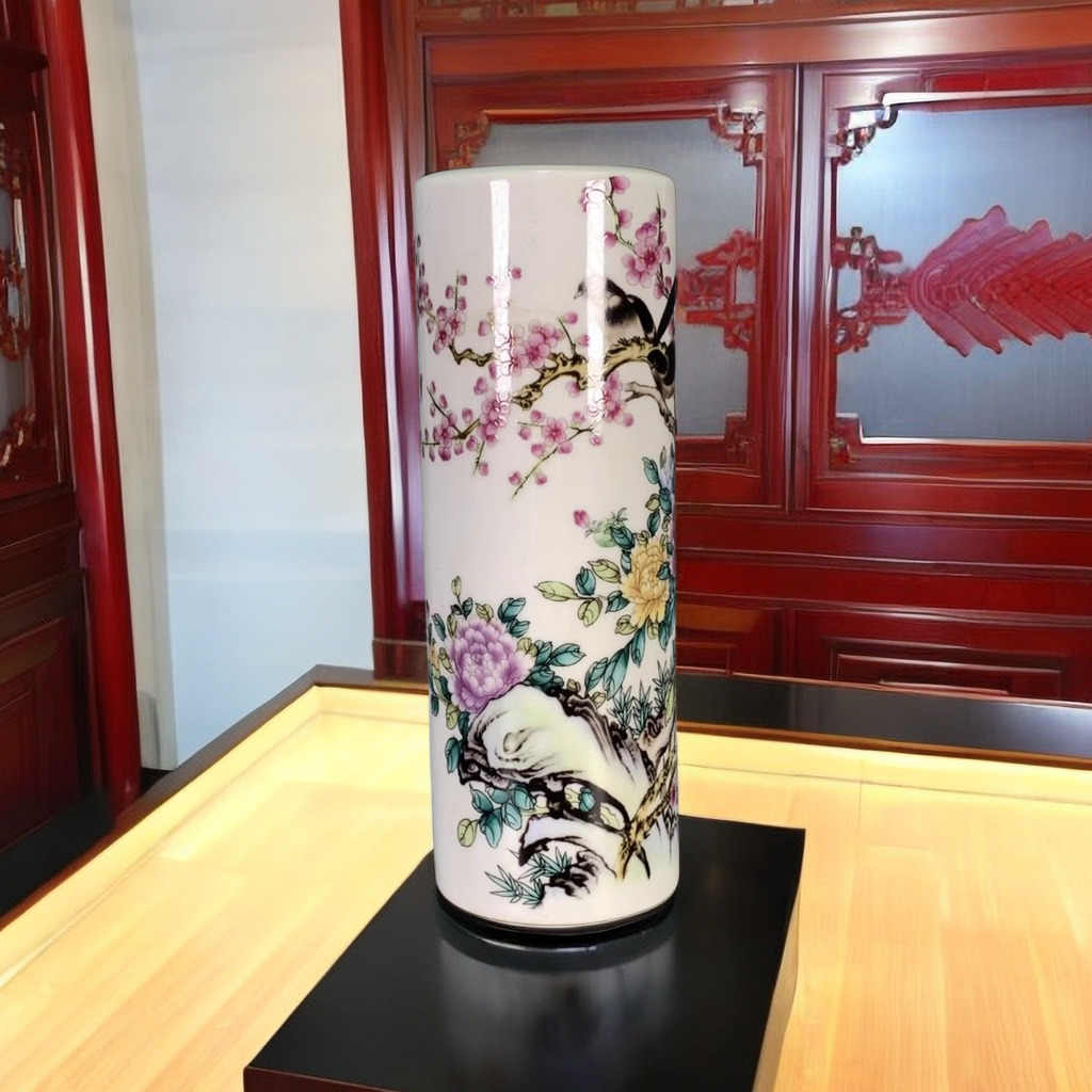 中国 染付 福寿紋方瓶 大清乾隆年製銘 送料込み0713 大清花瓷花瓶- Top