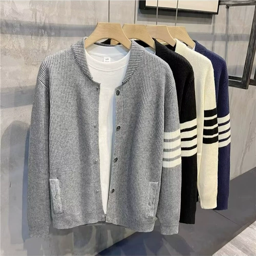 Кардиган, демисезонный свитер, модная демисезонная мужская трикотажная куртка