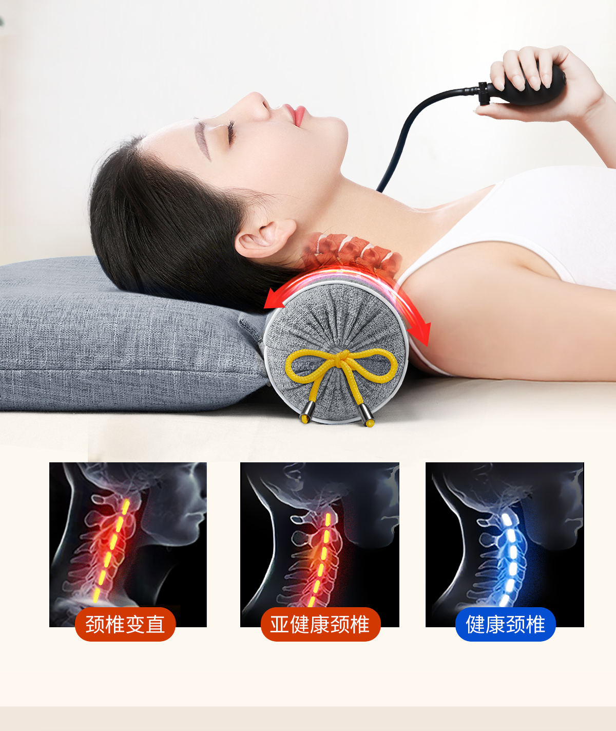 Подушка 颈椎疼痛热敷枕头助睡眠睡觉专用成人护颈椎枕决明子荞麦皮按摩枕