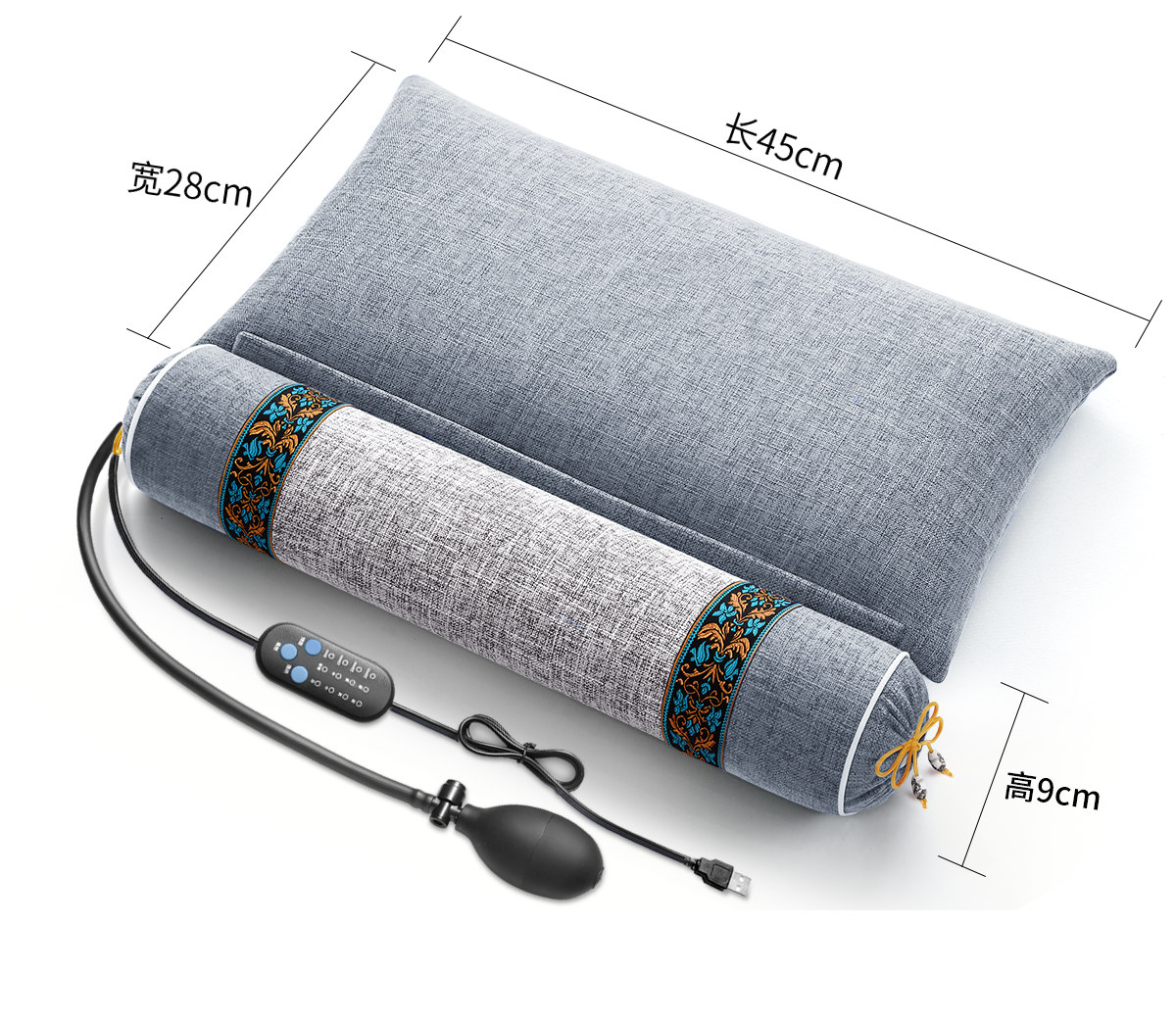 Подушка 颈椎疼痛热敷枕头助睡眠睡觉专用成人护颈椎枕决明子荞麦皮按摩枕