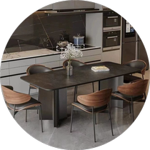 Italian light luxury slate dining table and chairs for home small apartment modern simple rectangular dining table Inno slate dining table
