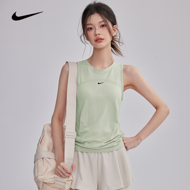 Nike Nike Quick-Drying Short-Sleeved Sports Vest for Women, Sleeveless Running Yoga Training Breathable Top T-Shirt for Women