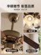 ASUS French medieval style living room fan lamp 2026 new ceiling fan lamp American retro restaurant electric fan chandelier