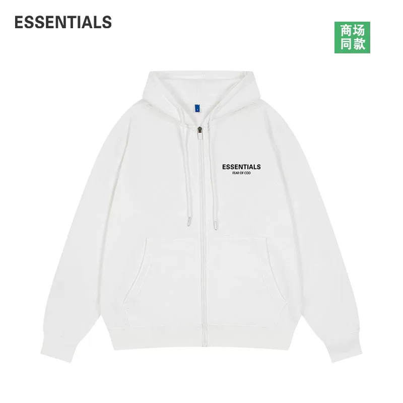 Официальный кардиган Essentials, толстый хлопок, мужской и женский, весна-лето 2025, новый американский стиль повседневная куртка с молнией и капюшоном