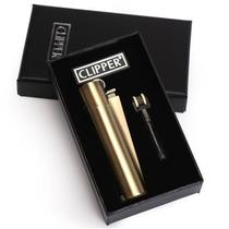 可利福clipper复古老式滑轮金属火机充气砂轮式老式火石轮礼盒