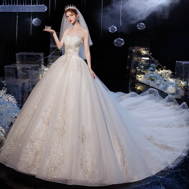 Топ-топ - главное свадебное платье 2025 года из серии new bride starry sky trailing forest - тонкое и простое в уходе