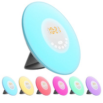 Creative new natural alarm wake-up alarm clock light LED colorful color-changing touch wake-up light night light clock