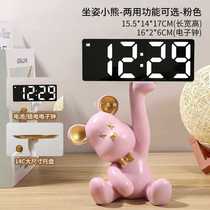 2TCU living room bedroom desktop electronic digital alarm clock new fashion desktop clock display desk clock luminous clock