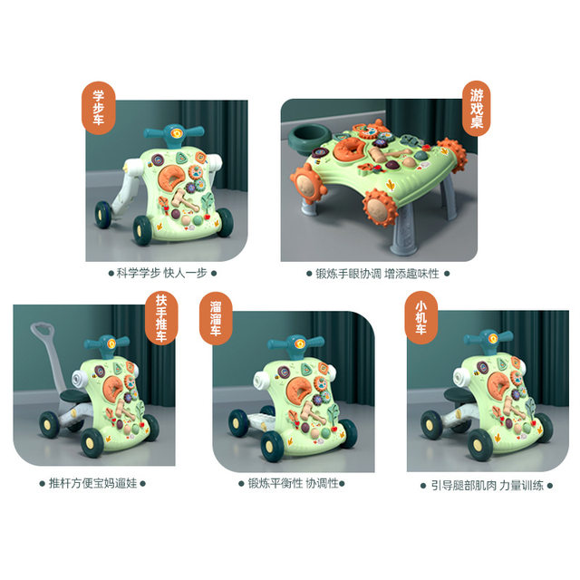 Baby Push Walker to Prevent O-Shaped Legs, Multifunctional Anti-Rollover, Baby Can Sit On, Children's Learning-To-Walk Toy