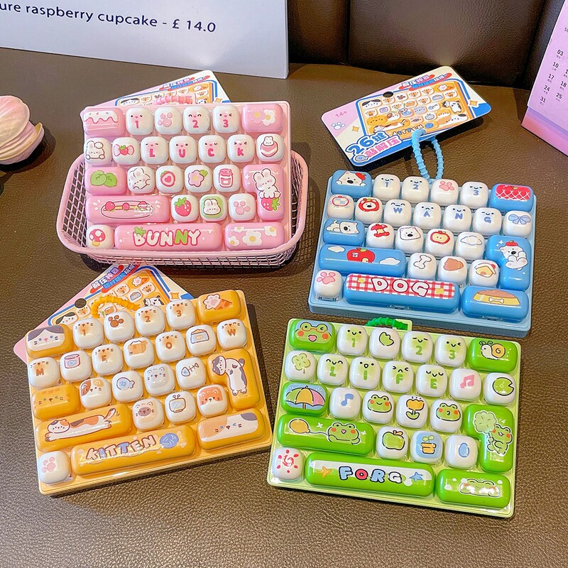 Animal Diary 26-Grid Keyboard Keychain Creative Student Children's Portable Stress-Relief Toy Pendant