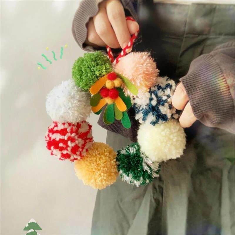 Plush Line Balls Flower Rings Christmas Decorations Stairs Doors And Windows Vehicular Paparazzi Pendant Hanging Accessories Small Gift Gift-Taobao