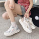 Fashionable and Versatile Korean-Style Thick-Soled White Sneakers for Women, 2025 Summer New Model, Mesh Breathable Comfortable Casual Sports Shoes