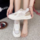 Fashionable and Versatile Korean-Style Thick-Soled White Sneakers for Women, 2025 Summer New Model, Mesh Breathable Comfortable Casual Sports Shoes