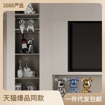 Behanmei creative light luxury trendy rabbit wine cabinet TV cabinet ornaments red wine rack housewarming European silver-plated crafts