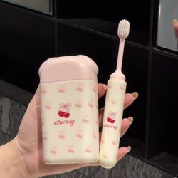 Travel Mouthwash Cup Portable Three-In-One Cute Foldable Toothbrush Cup Set for Boys and Girls with Toothpaste Box and Wash Cup