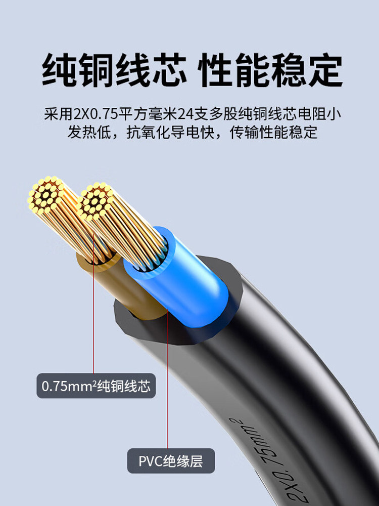 8-Shaped Power Cord Suitable for Ps5 Printer, Tci Hisense Tv Projector, Desk Lamp, Speaker 2-Hole Extension Cord