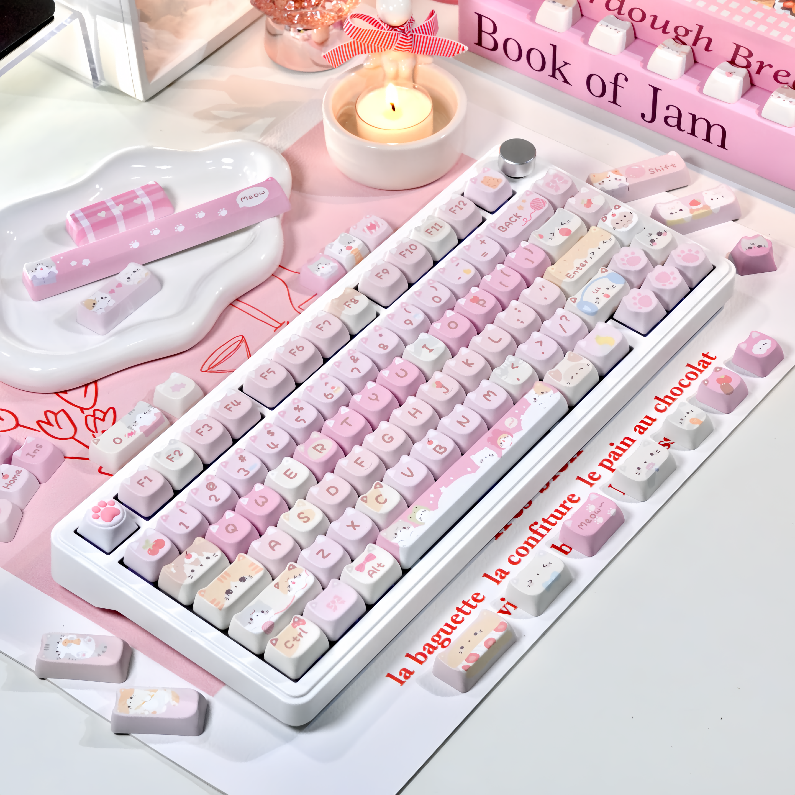 Xinmeng M75 3モード Bluetooth/有線/2.4G ワイヤレス カスタマイズ 低光量 ホットプラグ かわいいメカニカルキーボード