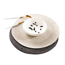 Japanese linen woven mat placemat thermal insulation pot mat bowl mat anti-scalding mat large size straw mat rattan woven mat (remarks 2 sheets